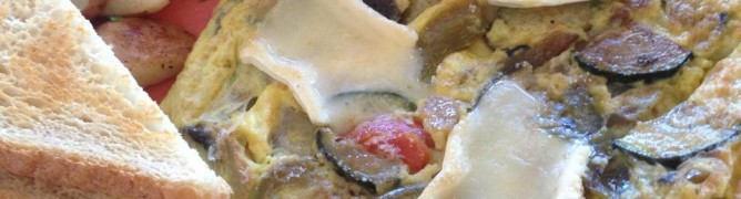 Roasted Veggie Brie Frittata