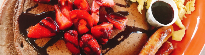 Chocolate Strawberry Pancakes